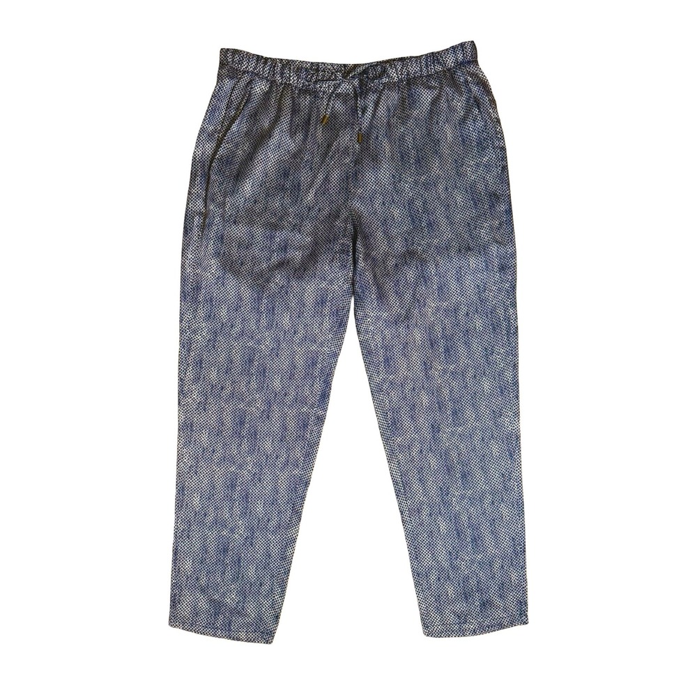 Eileen‎ Fisher Silk Ankle Pants Small Midnight Chainette Print Pull On